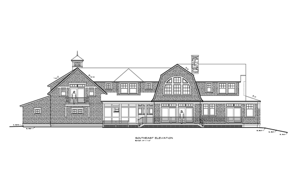 Tidewater Southeast Elevation Large Residential Maine Architects KRA